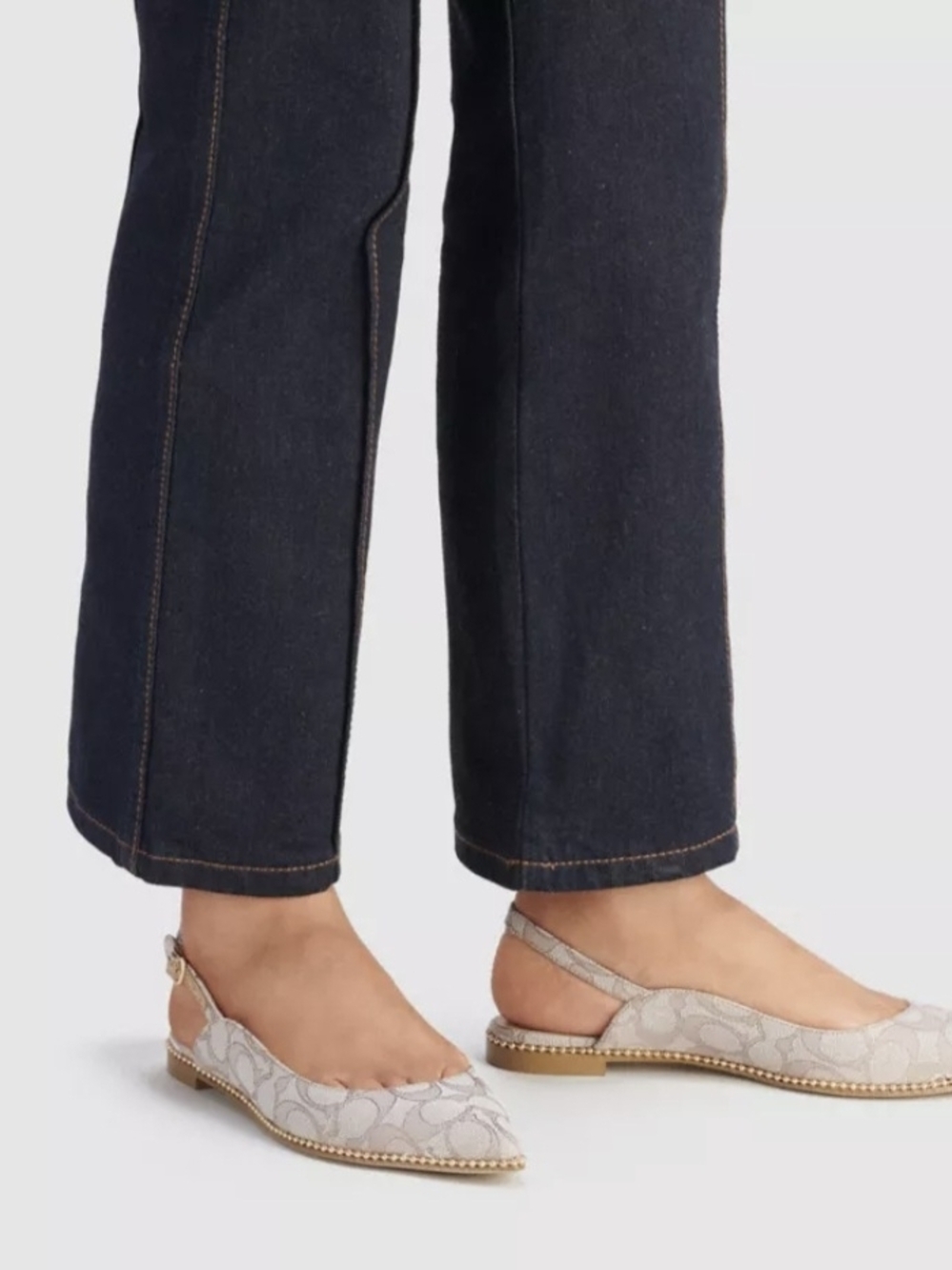 Coach Stone Jacquard Vae Skimmer Flats